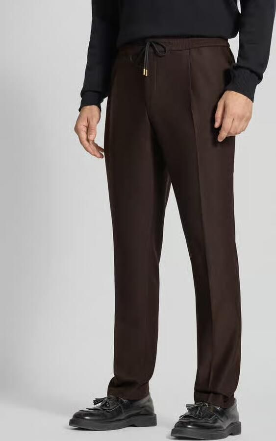 HUGO Slim fit pantalon met scheerwol - Foto 2