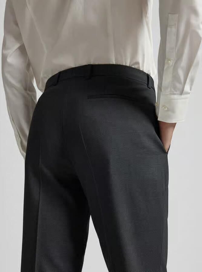 HUGO Slim fit pantalon met scheerwol model 'Hesten'
