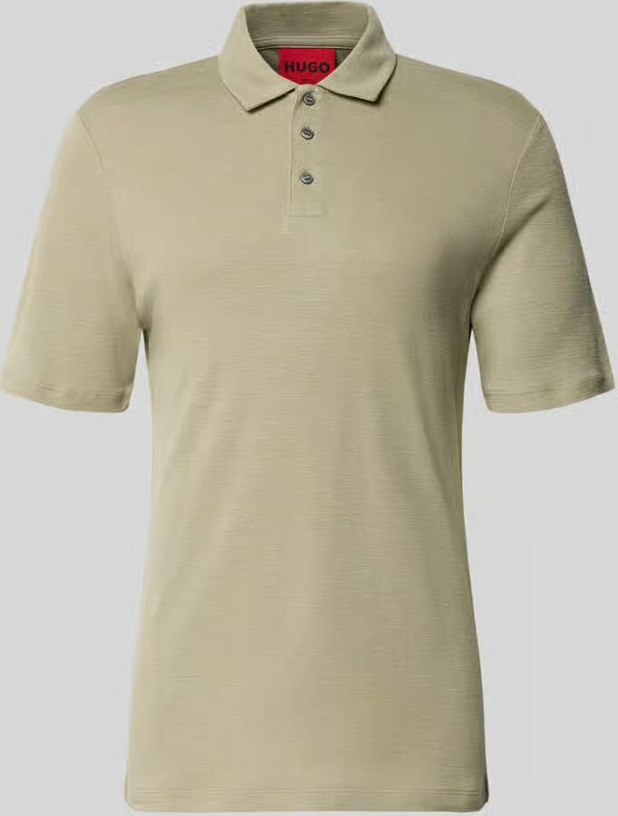 HUGO slim fit poloshirt van mix van lyocell en linnen model 'DULINEN' - Foto 2