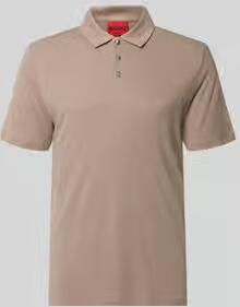 HUGO slim fit poloshirt van mix van lyocell en linnen model 'DULINEN'