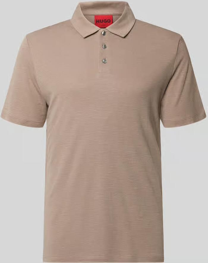 HUGO slim fit poloshirt van mix van lyocell en linnen model 'DULINEN' - Foto 2