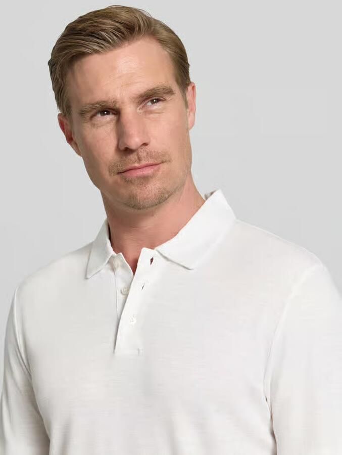 HUGO slim fit poloshirt van mix van lyocell en linnen model 'DULINEN'