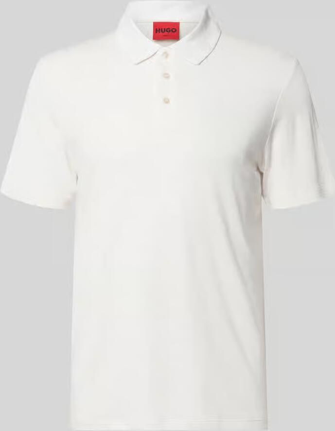 HUGO slim fit poloshirt van mix van lyocell en linnen model 'DULINEN' - Foto 2
