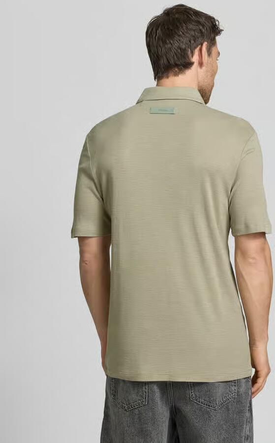 HUGO slim fit poloshirt van mix van lyocell en linnen model 'DULINEN' - Foto 3
