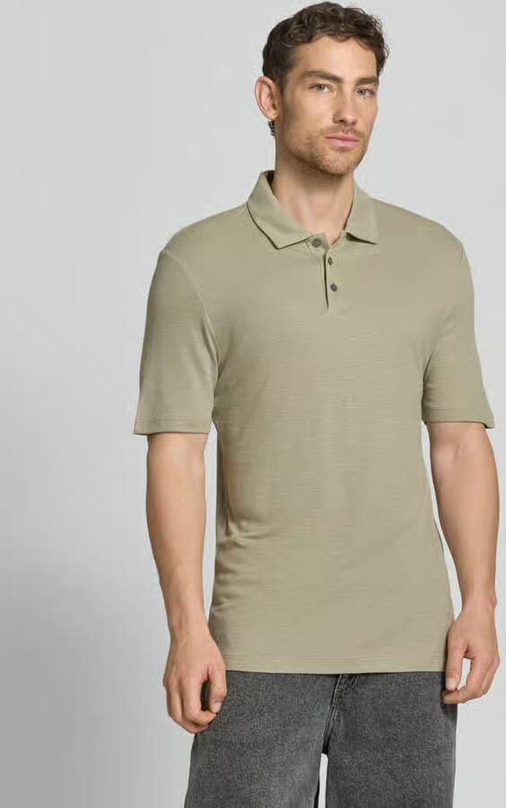 HUGO slim fit poloshirt van mix van lyocell en linnen model 'DULINEN' - Foto 2