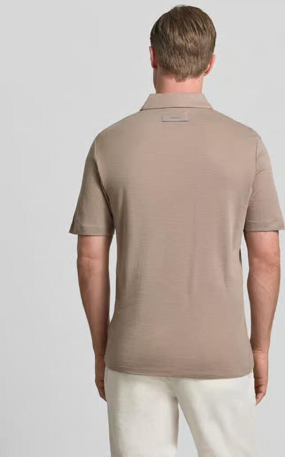 HUGO slim fit poloshirt van mix van lyocell en linnen model 'DULINEN' - Foto 3