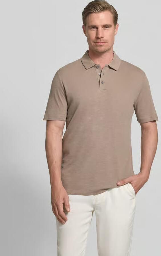 HUGO slim fit poloshirt van mix van lyocell en linnen model 'DULINEN' - Foto 2