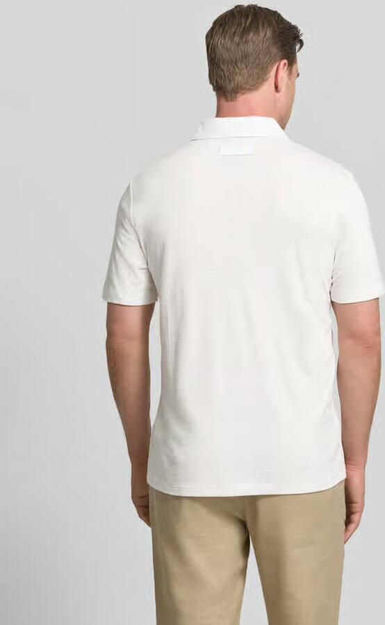 HUGO slim fit poloshirt van mix van lyocell en linnen model 'DULINEN' - Foto 2