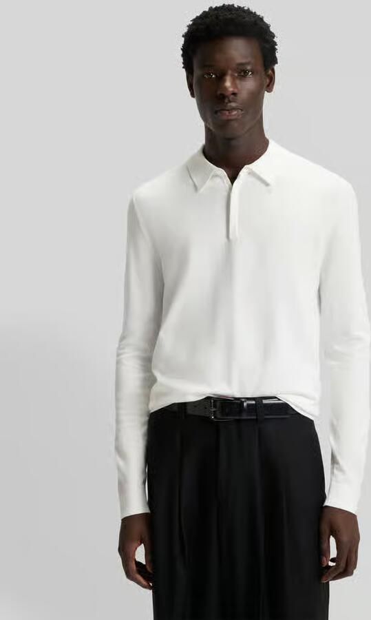 HUGO slim fit gebreid poloshirt van viscosemix model 'SAN PIPPO-CV' - Foto 3