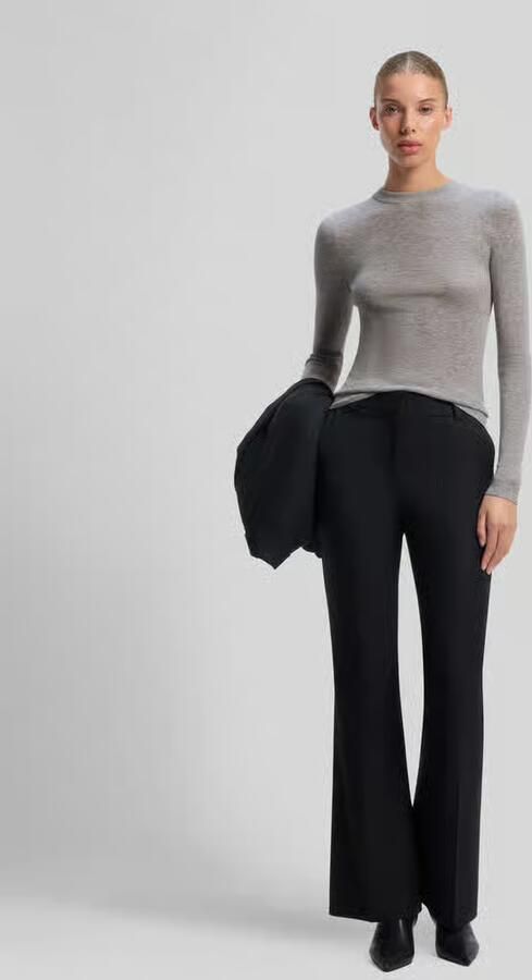 HUGO slim fit pullover van wolmix met lyocell-kasjmier-aandeel model 'Sallya' - Foto 2