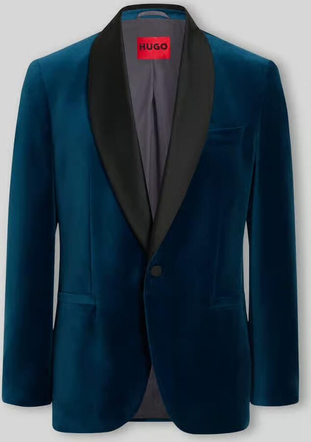 HUGO Slim fit smoking met fluweelstructuur