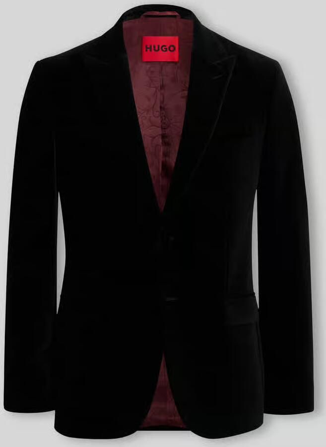 HUGO Slim fit smoking met fluweelstructuur