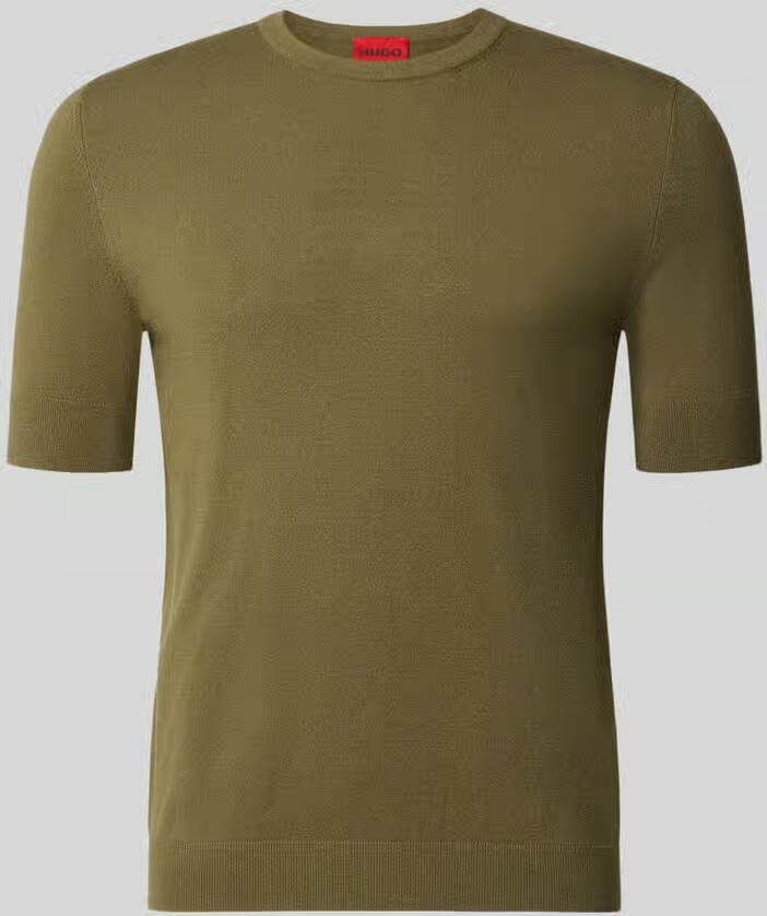 HUGO slim fit T-shirt van fijngebreid model 'SAN CARL-CV'