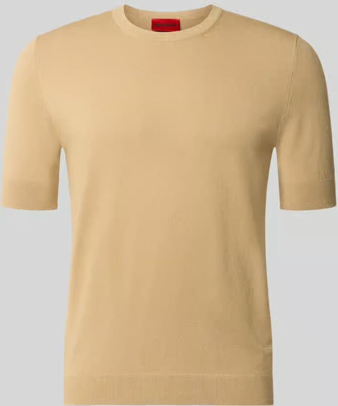 HUGO slim fit T-shirt van fijngebreid model 'SAN CARL-CV'