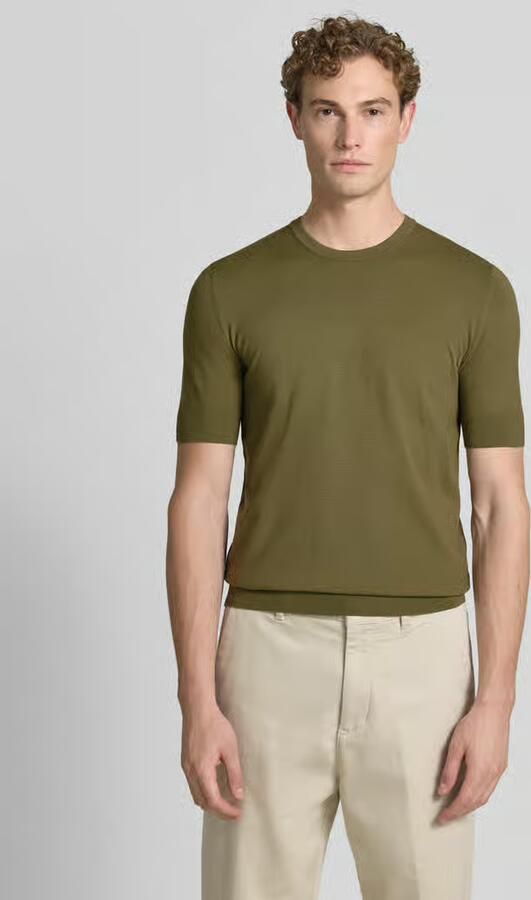 HUGO slim fit T-shirt van fijngebreid model 'SAN CARL-CV' - Foto 3