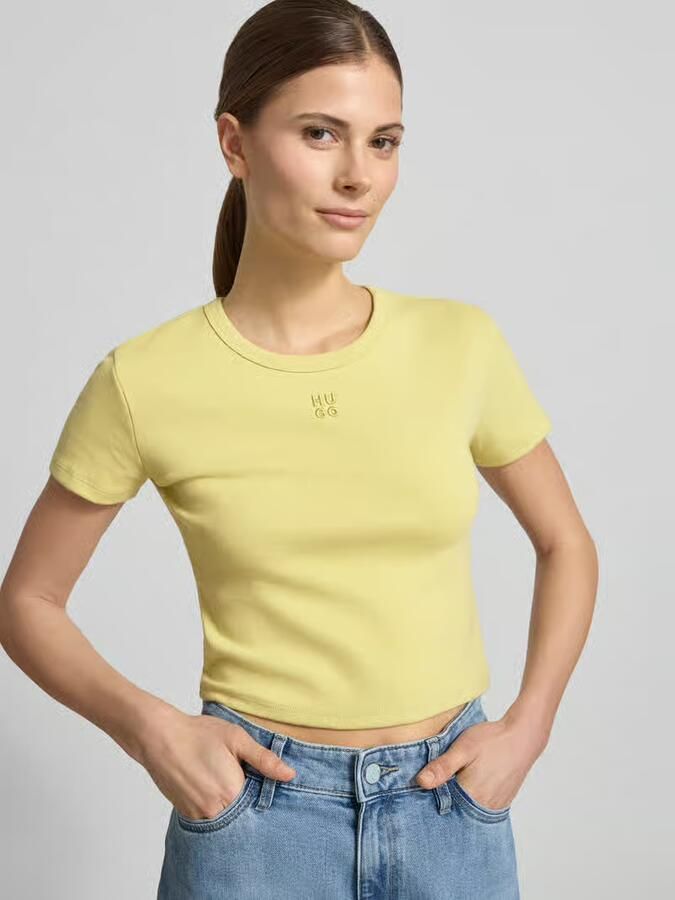 HUGO slim fit T-shirt van katoenmix model 'DELANOR'