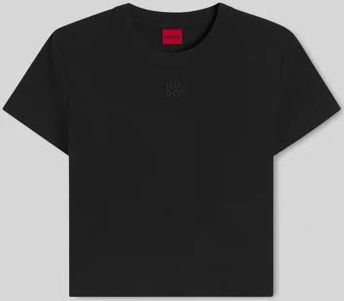 HUGO Kort T-shirt met labelstitching model 'Delanor' - Foto 2