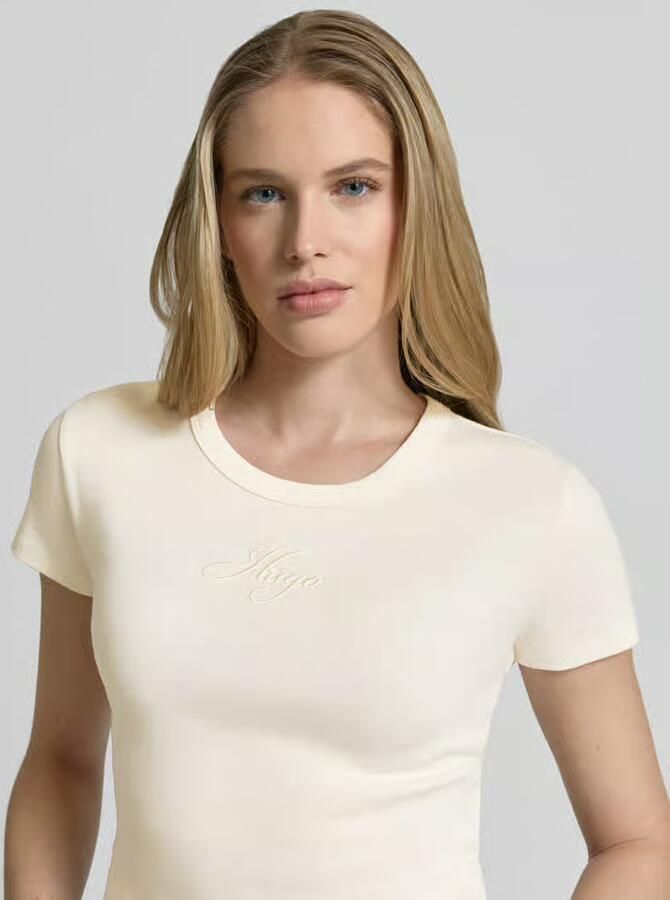 HUGO slim fit T-shirt van katoenmix model 'DELANOR'