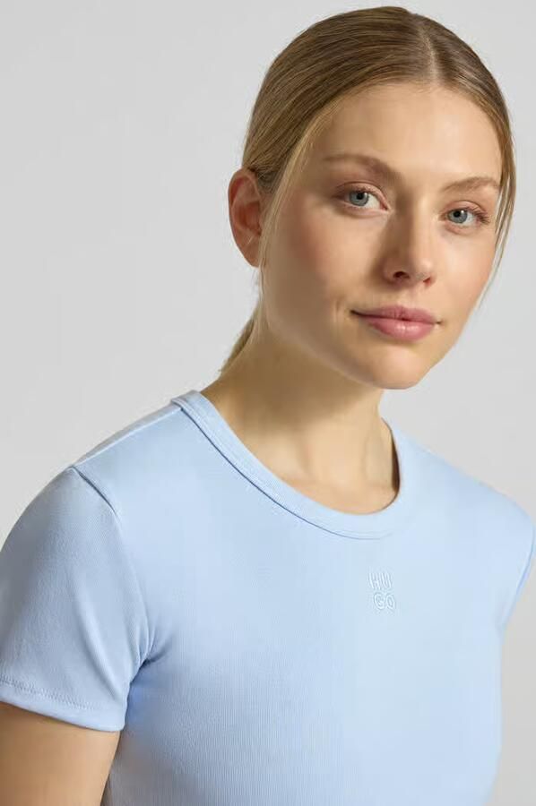 HUGO slim fit T-shirt van katoenmix model 'DELANOR'