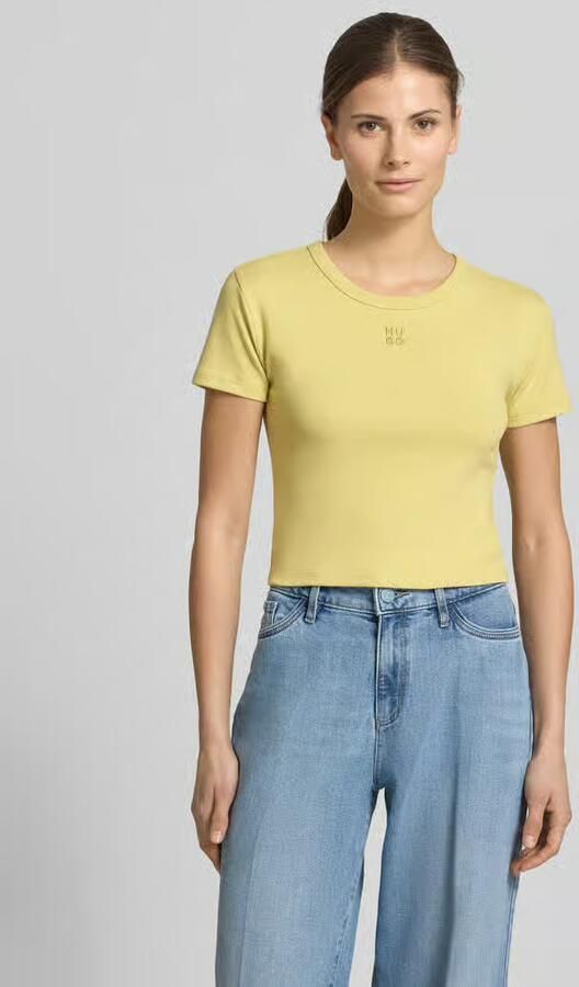 HUGO slim fit T-shirt van katoenmix model 'DELANOR' - Foto 2