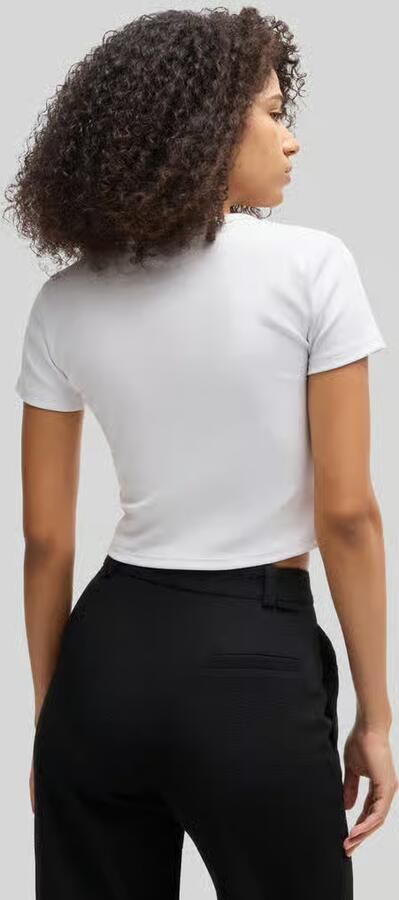 HUGO Kort T-shirt met labelstitching model 'Delanor'