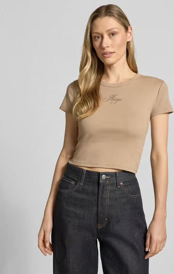 HUGO slim fit T-shirt van katoenmix model 'DELANOR' - Foto 2