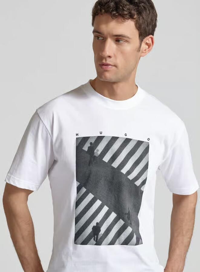 HUGO Slim fit T-shirt van puur katoen model 'DODGER' - Foto 2