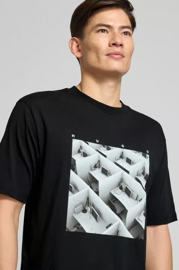 HUGO Slim fit T-shirt van puur katoen model 'DODGER' - Foto 2