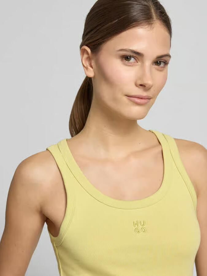HUGO Slim Fit Tanktop van katoenmix model 'DATAMIA'