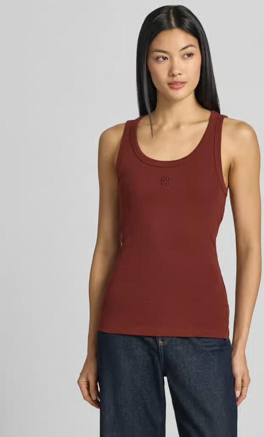 HUGO Slim fit tanktop van katoenmix model 'Datamia' - Foto 2