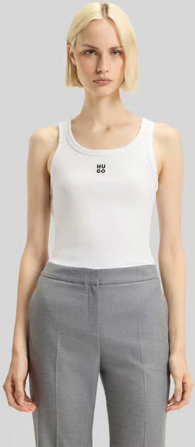 Hugo Boss Stijlvol Logo Geborduurd Hemdje White Dames - Foto 5