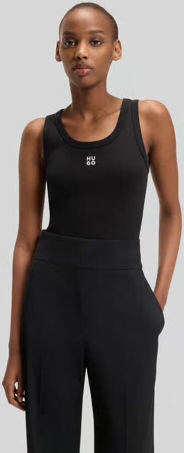 HUGO Slim Fit Tanktop van katoenmix model 'DATAMIA' - Foto 5