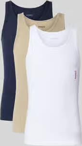 HUGO slim fit tanktop van puur katoen model 'TANK TOP TRIPL. PACK' in set van 3