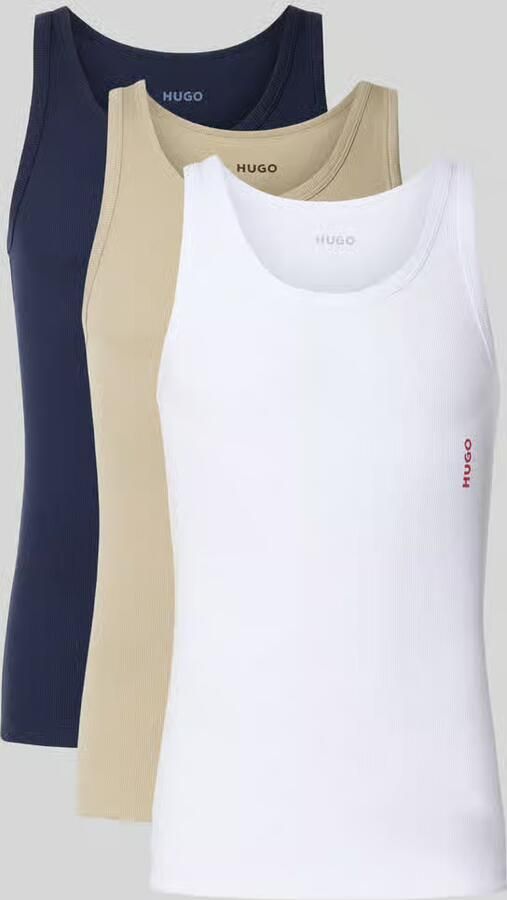 HUGO slim fit tanktop van puur katoen model 'TANK TOP TRIPL. PACK' in set van 3 - Foto 2