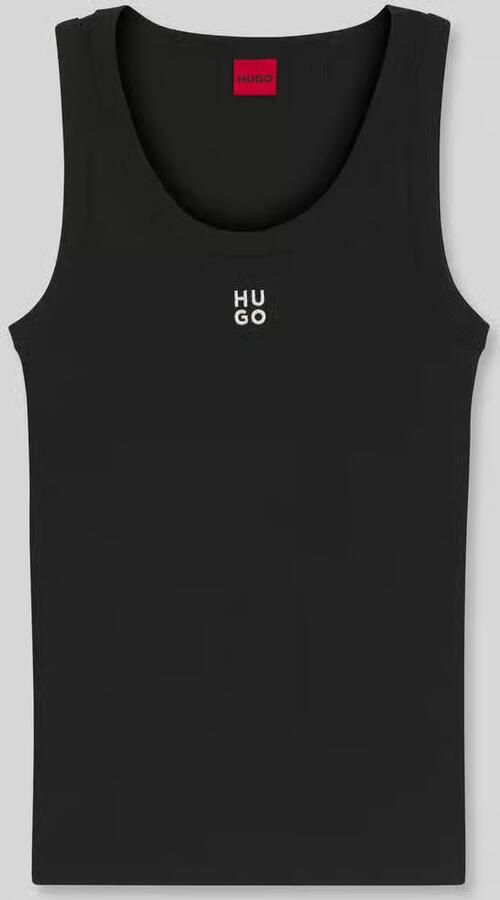 HUGO Slim Fit Tanktop van katoenmix model 'DATAMIA' - Foto 3