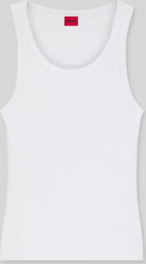 Hugo Boss Stijlvol Logo Geborduurd Hemdje White Dames - Foto 3