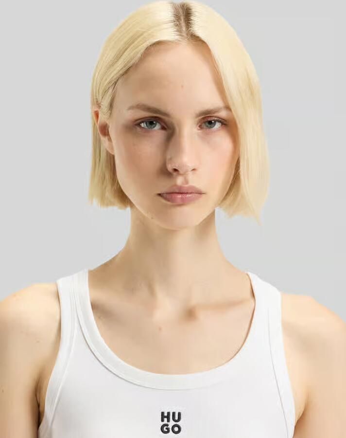 Hugo Boss Stijlvol Logo Geborduurd Hemdje White Dames - Foto 2