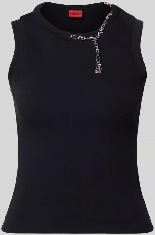 HUGO Slim fit top van katoenmix model 'Delolly'