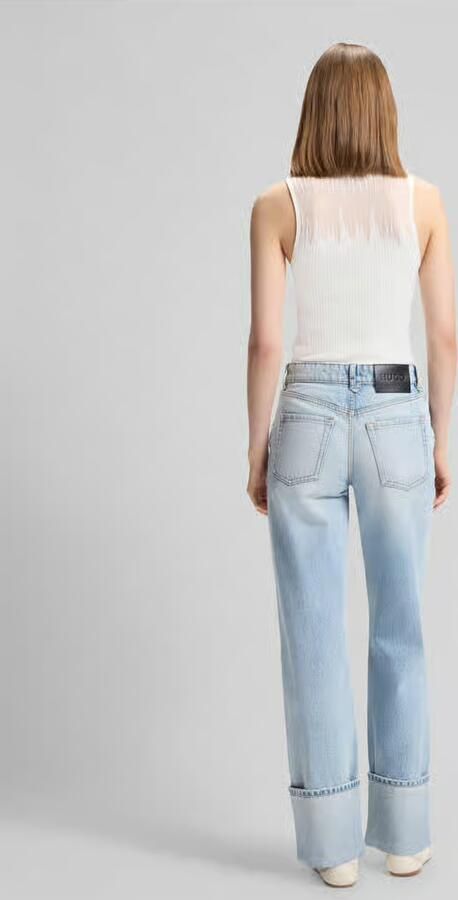 HUGO Slim fit top van viscosemix model 'Sieffy' - Foto 2