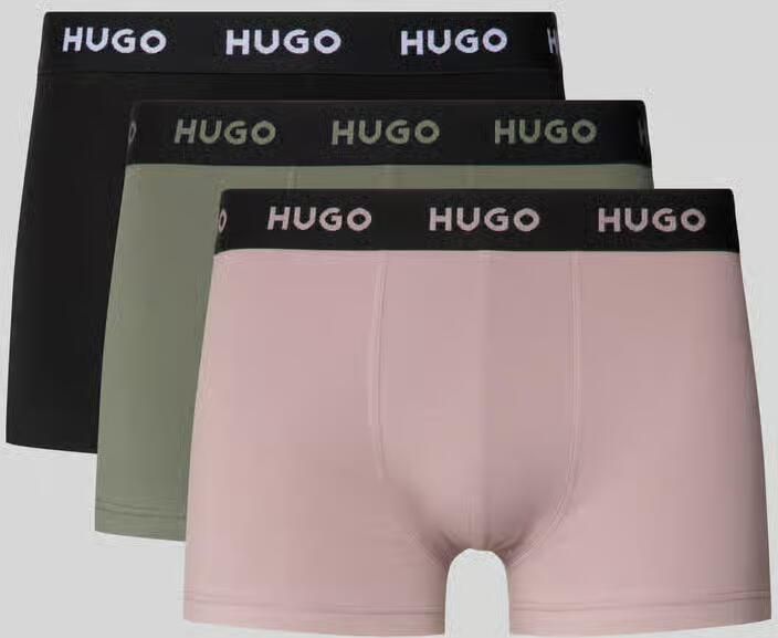 HUGO slim fit trunks van katoenmix in set van 3 model 'PACK' - Foto 2