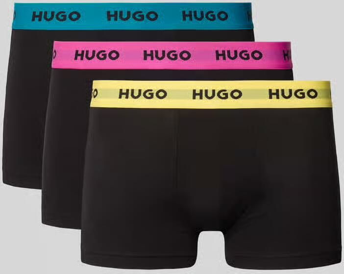 HUGO slim fit trunks van katoenmix in set van 3 model 'PACK' - Foto 2
