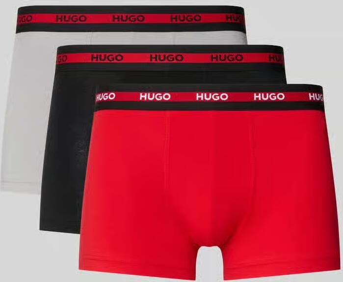 HUGO slim fit trunks van katoenmix in set van 3 model 'PLANET' - Foto 2