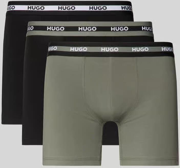HUGO slim fit trunks van katoenmix in set van 3 model 'PLANET' - Foto 2