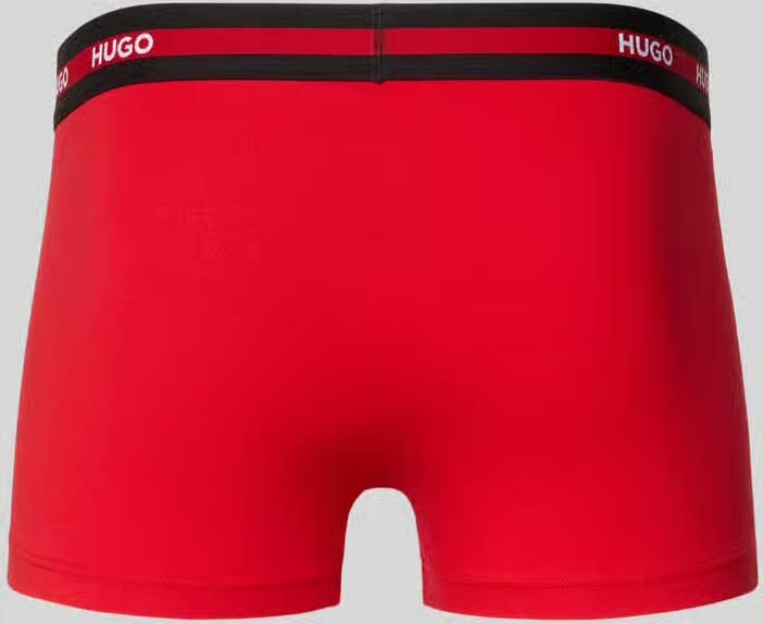 HUGO slim fit trunks van katoenmix in set van 3 model 'PLANET' - Foto 2