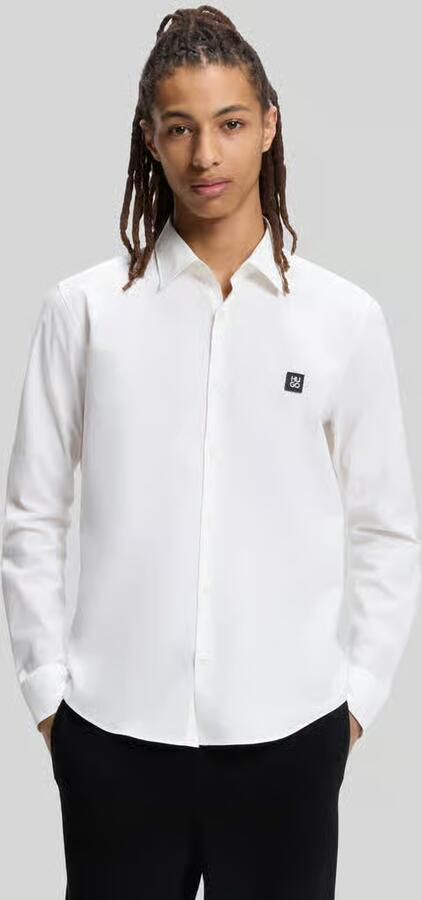 HUGO Slim Fit vrijetijdshemd van katoenmix model 'ERMO' - Foto 4