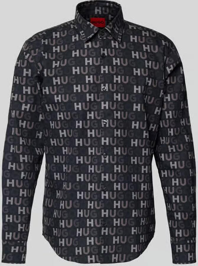 HUGO Slim fit vrijetijdsoverhemd van puur katoen model 'ERMO'