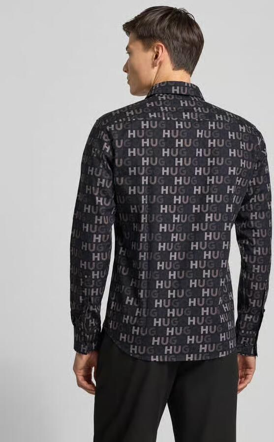 HUGO Slim fit vrijetijdsoverhemd van puur katoen model 'ERMO'