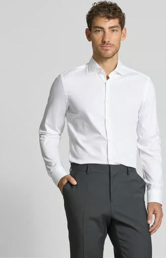 HUGO slim fit zakelijk overhemd van puur katoen model 'Kason' - Foto 4