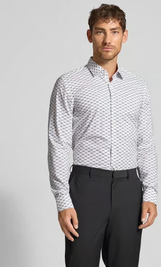 HUGO Slim fit zakelijk overhemd met kentkraag - Foto 2