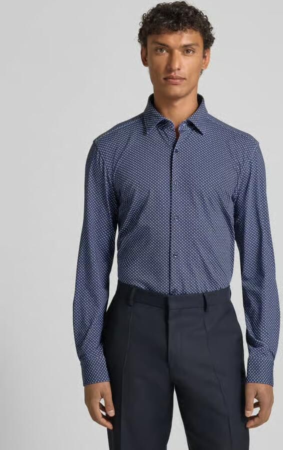HUGO Slim fit zakelijk overhemd met Kentkraag model 'KENNO' - Foto 4